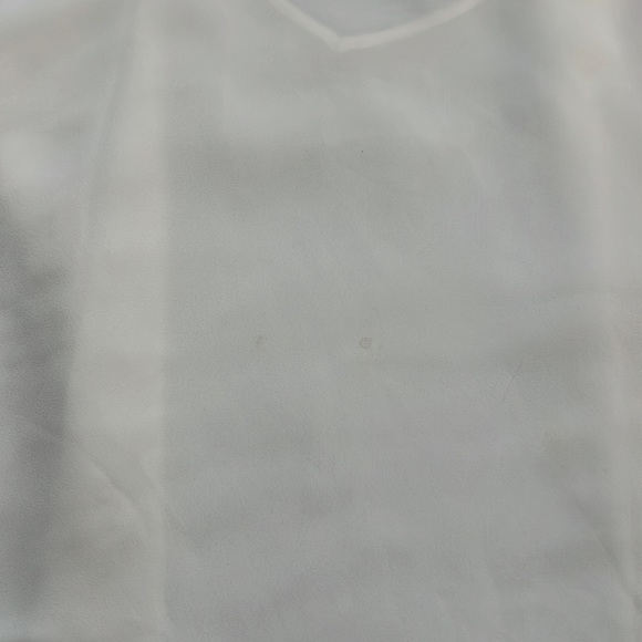 Rachel Roy Off White V Neck Ruched Sleeve Top Plus Size 1X Blouse - Picture 7 of 7